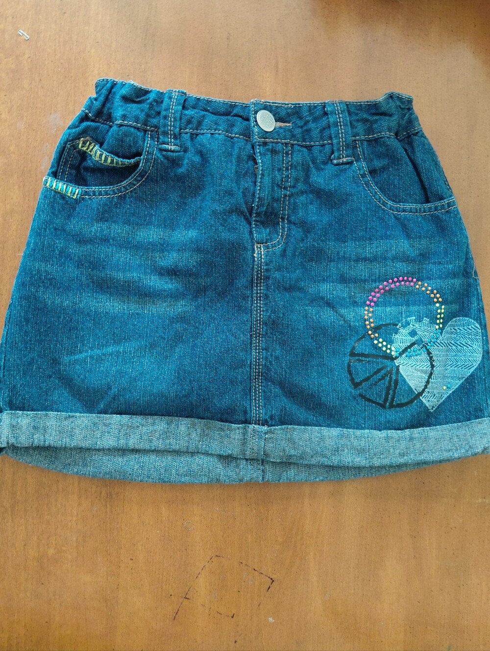 Y2K Vintage 2012 Girl's Circo Denim Rainbow Skort Size XL Kids
